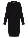 Fabiana Filippi Knit Dress With Brooch In Black