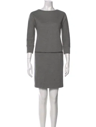Pre-owned Fabiana Filippi Wool Mini Dress In Gray