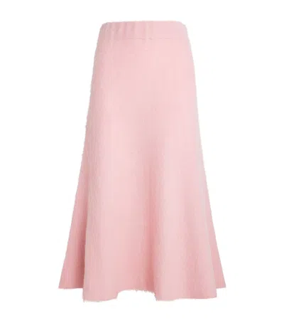 Fabiana Filippi Wool-mohair-blend Midi Skirt In Pink