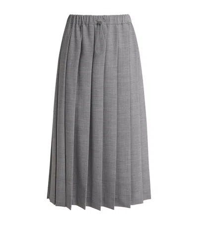 Fabiana Filippi Wool Pleated Midi Skirt In Transparent