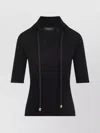 Fabiana Filippi Wool Polo Metal Beads In Black