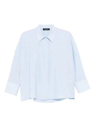 Fabiana Filippi Wool Polyamide Elastane Shirt In Blue