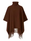 Fabiana Filippi Wool Poncho In Brown