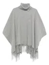 Fabiana Filippi Wool Poncho In Gray