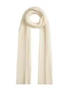 Fabiana Filippi Lightweight Long Length Ribbed Knit Scarf In White