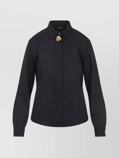 FABIANA FILIPPI WOOL SHIRT GOLD BUTTONS