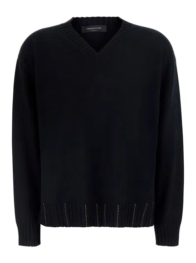 Fabiana Filippi Wool, Silk & Cashmere Blend Sweater In Black