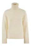 Fabiana Filippi White High Neck Sweater In Silk And Wool In White
