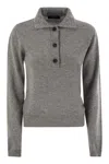 Fabiana Filippi Women's Wool, Silk And Cashmere Polo Collar Sweater In Grey