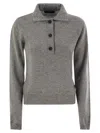 Fabiana Filippi Women's Wool, Silk And Cashmere Polo Collar Sweater In Grey