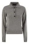 Fabiana Filippi Women's Wool, Silk And Cashmere Polo Collar Sweater In Grey