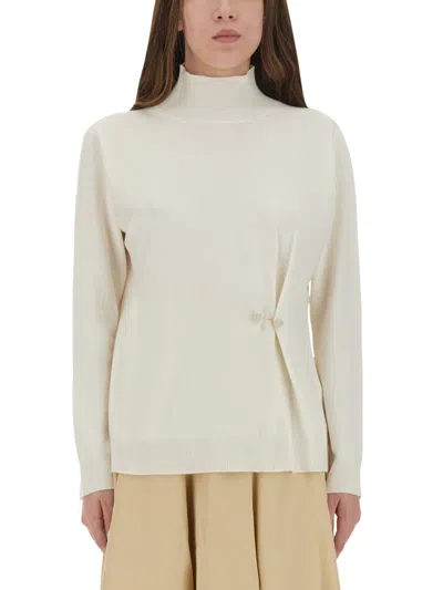 Fabiana Filippi Wool, Silk And Cashmere Sweater In White