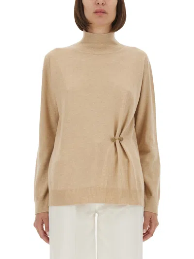 Fabiana Filippi Wool, Silk And Cashmere Sweater In Brown