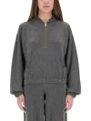 Fabiana Filippi Grey Wool Silk Cashmere Sweatshirts In Gray