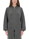 Fabiana Filippi Grey Wool Silk Cashmere Sweatshirts In Gray
