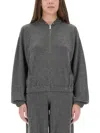 Fabiana Filippi Grey Wool Silk Cashmere Sweatshirts In Gray