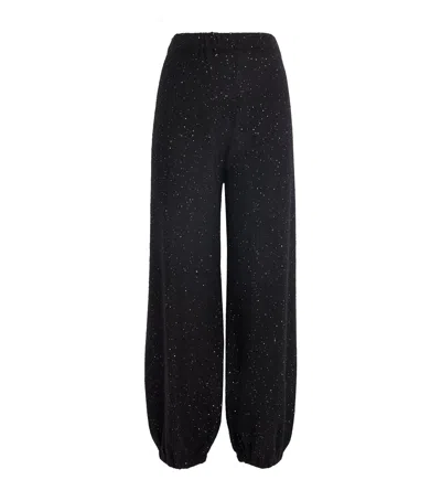 Fabiana Filippi Wool-silk-blend Sequin Trousers In Animal Print