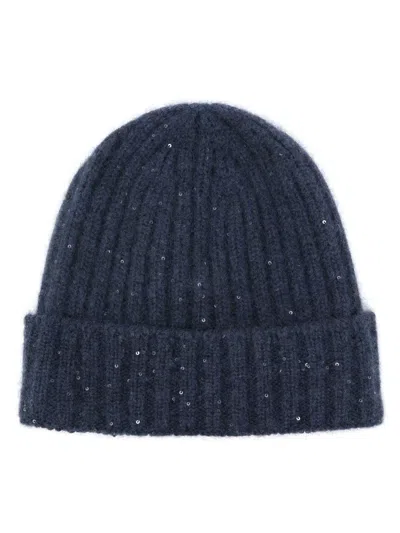 Fabiana Filippi Wool Silk Cashmere Alpaca Hat In Blue