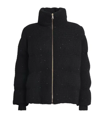 Fabiana Filippi Wool-silk-cashmere-blend Sequinned Jacket In Black