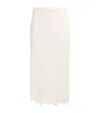Fabiana Filippi Wool-silk-cashmere Lace-trim Midi Skirt In White