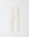 Fabiana Filippi Wool Silk Crepe Regular Fit Trousers With Tuxedo Side Bands In White