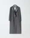 Fabiana Filippi Wool Silk Double Tuxedo Topcoat In Grey
