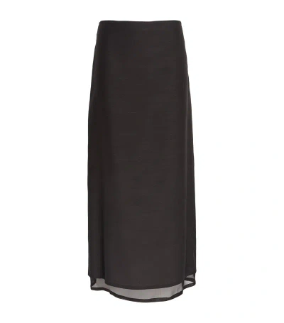 Fabiana Filippi Wool-silk Pencil Skirt In Nero