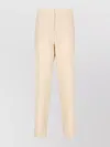 Fabiana Filippi Wool Straight Trousers With Pockets And Crease In Neutral