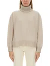 Fabiana Filippi Long-sleeved High-necked Sweater In Ivory