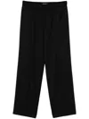 Fabiana Filippi Viscose Linen Straight Leg Trousers In Black