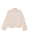 Fabiana Filippi Wool Turtleneck Sweater With Dropped Shoulders In Neutral