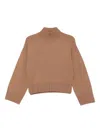 Fabiana Filippi Wool Turtleneck Sweater With Dropped Shoulders In Brown