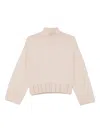 Fabiana Filippi Wool Turtleneck Sweater With Dropped Shoulders In Neutral