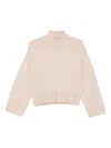 Fabiana Filippi Wool Turtleneck Sweater With Dropped Shoulders In Neutral