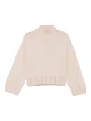Fabiana Filippi Wool Turtleneck Sweater With Dropped Shoulders In Pink