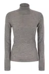 Fabiana Filippi High-necked Wool Sweater With Sequins In Gray