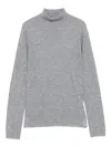 Fabiana Filippi High-necked Wool Sweater With Sequins In Gray