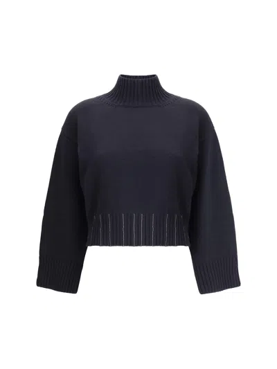 Fabiana Filippi Wool Turtleneck Sweater In Blue