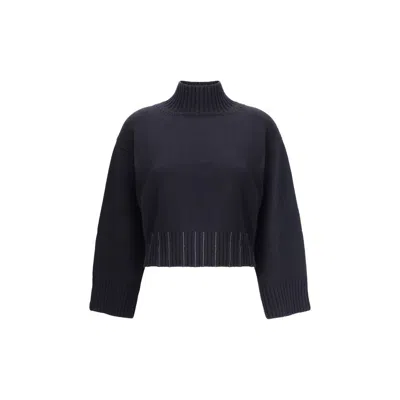 Fabiana Filippi Wool Turtleneck Sweater In Blue