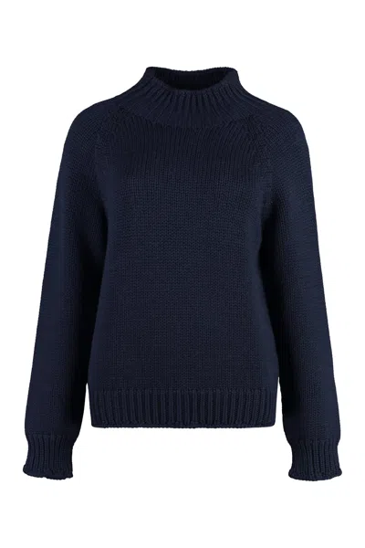 Fabiana Filippi Wool Turtleneck Sweater In Blue