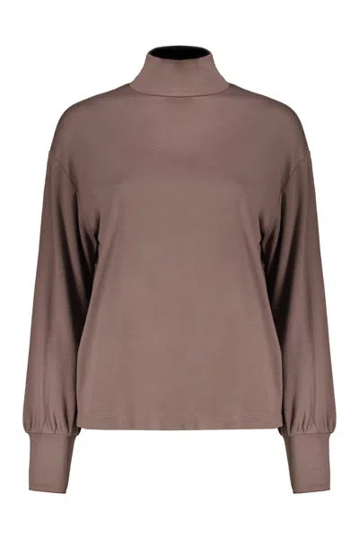 Fabiana Filippi Wool Turtleneck Sweater In Brown