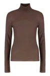Fabiana Filippi Wool Turtleneck Sweater In Brown