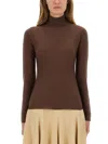 Fabiana Filippi Wool Turtleneck Sweater In Brown