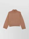 Fabiana Filippi Wool Turtleneck Sweater With Dropped Shoulders In Brown