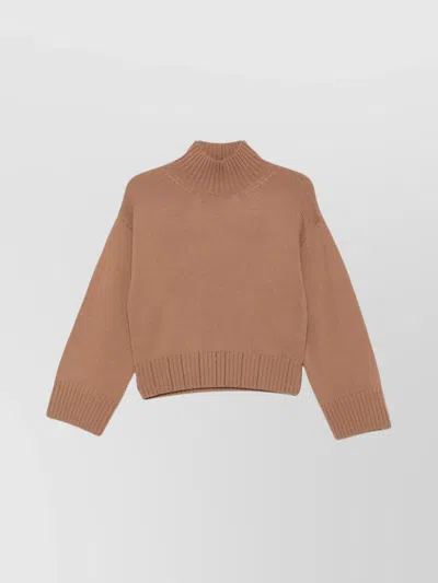 FABIANA FILIPPI WOOL TURTLENECK SWEATER WITH DROPPED SHOULDERS