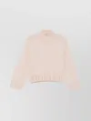 Fabiana Filippi Wool Turtleneck Sweater With Dropped Shoulders In Neutral