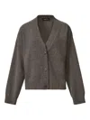 Fabiana Filippi Metallic V-neck Long Sleeve Top In Gray