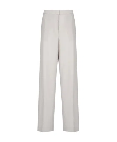 Fabiana Filippi Wool Wide-legged Casual Trousers In White