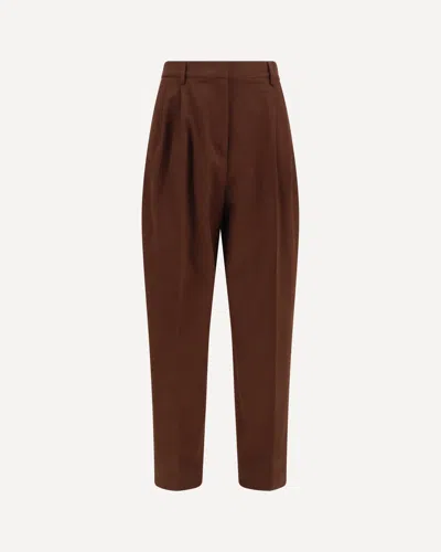 Fabiana Filippi Wool-blend Elasticated-waist Pants In Brown
