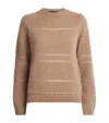 Fabiana Filippi Stripe-detail Crew-neck Sweater In Beige